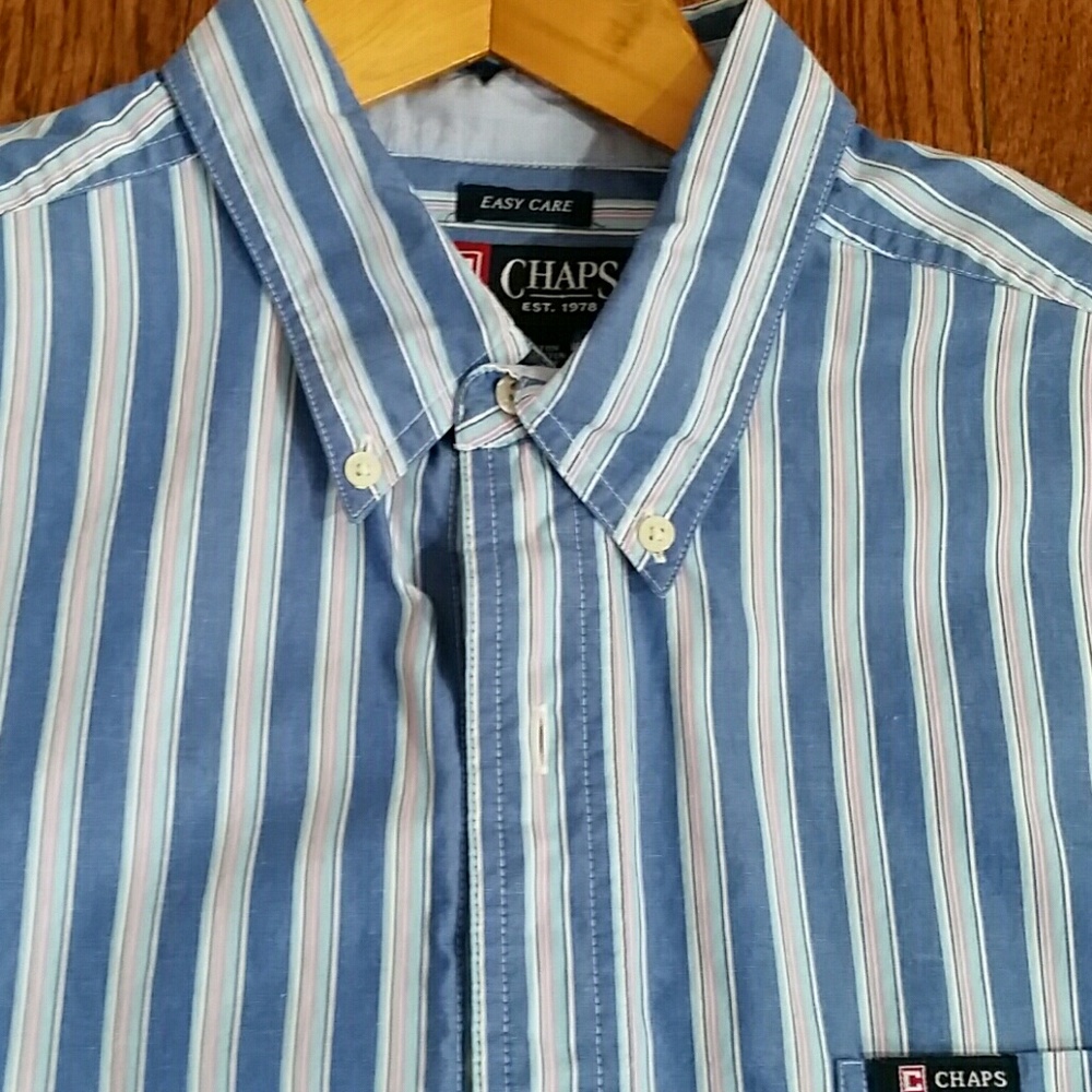 MEN'S  Chap Striped Easy Care Shirt - Picture 2 of 4